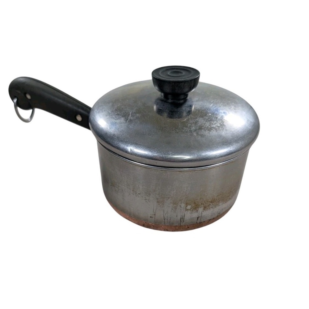 Revere Ware Vintage 1.5 Quart Copper Bottom Stainless Saucepan With Lid Pre-1968